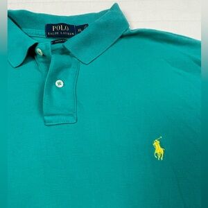 Ralph Lauren Men's Teal Polo Shirt XL